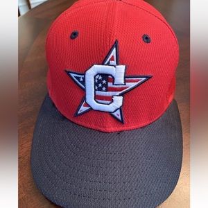 New Era 59 Fifty MLB Cleveland Indians Fitted Star Flag Baseball Hat Size 7